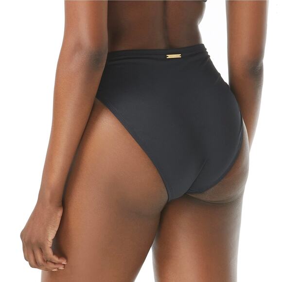 Vince Camuto Shimmer Blocked High Leg Bikini Bottom Gold Shimmer XS NWT - Picture 2 of 6